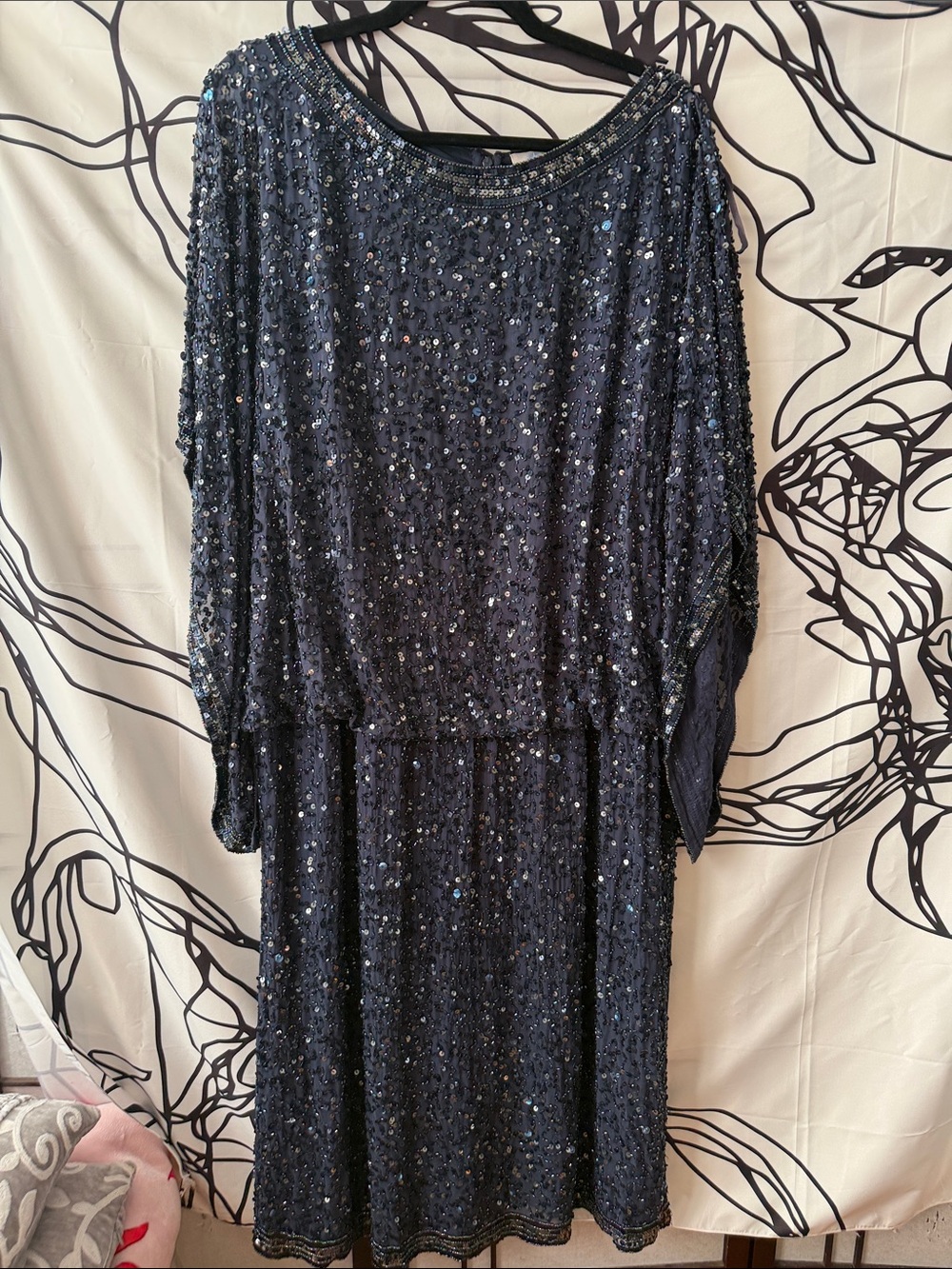 Sequin Navy Blue Women's Party Dress